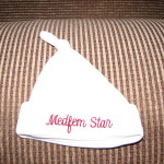 Our first item of baby clothes - a Medfem hat.