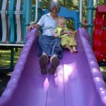 Sliding with Granny.