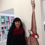Tracy Paul and her giraffe.