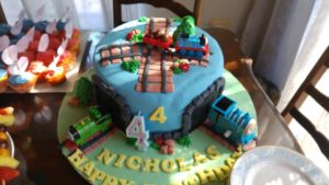 thomas cake with tunnels
