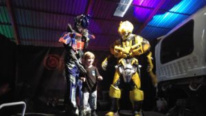 with bumble bee and optimus prime