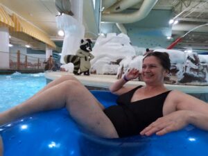 floating on the lazy river avalanche bay indoor water park