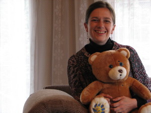Heather with "Tappy Bear", used with children and EFT.